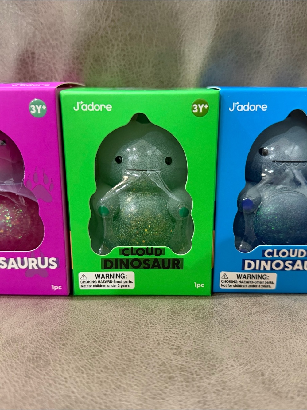 J’Adore Squishasaurus- purple, Cloud Dinosaur-Green, cloud dinosaur- blue. New.